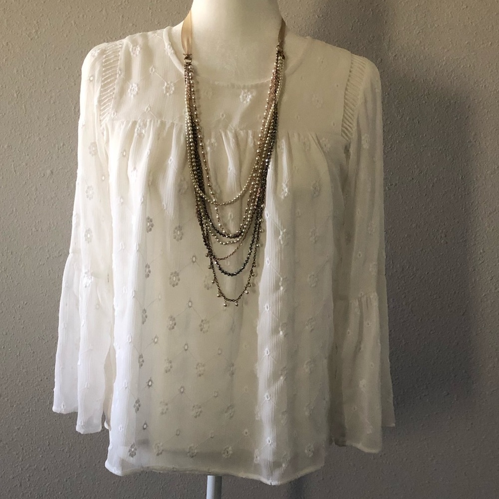 White eyelet top